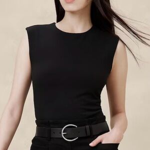 NWT Banana Republic black sleeveless top, M